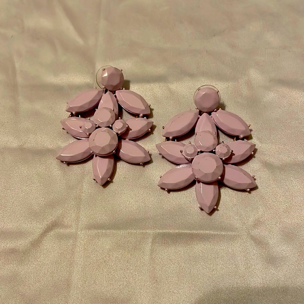 J. Crew Lilac Statement Earring 2” Drop Pierced Ears
